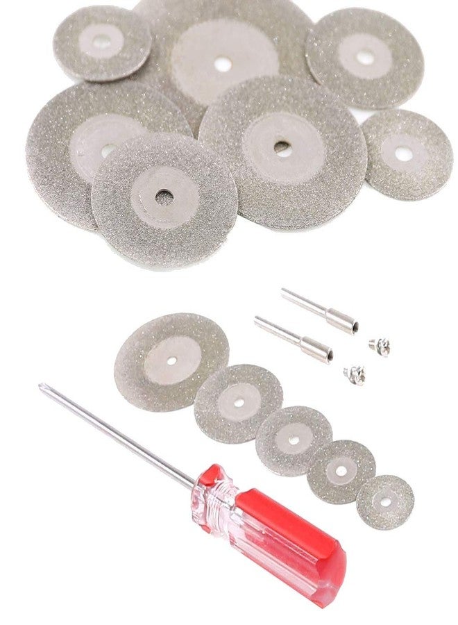 DIY Crafts Pack OF 34 Pcs, Design No # 1, Assorted Sizes Diamond Cutting Wheel Kit, Rotary Tool Cutting Wheels Sets with 2Pcs Mandrel and 1 Screwdri (Pack OF 34 Pcs, Design No # 1) - Image 1